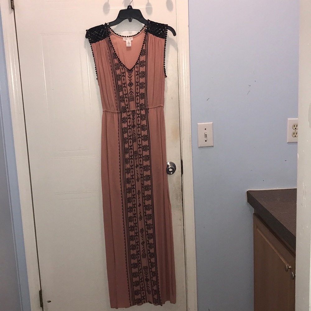 Blush maxi dress